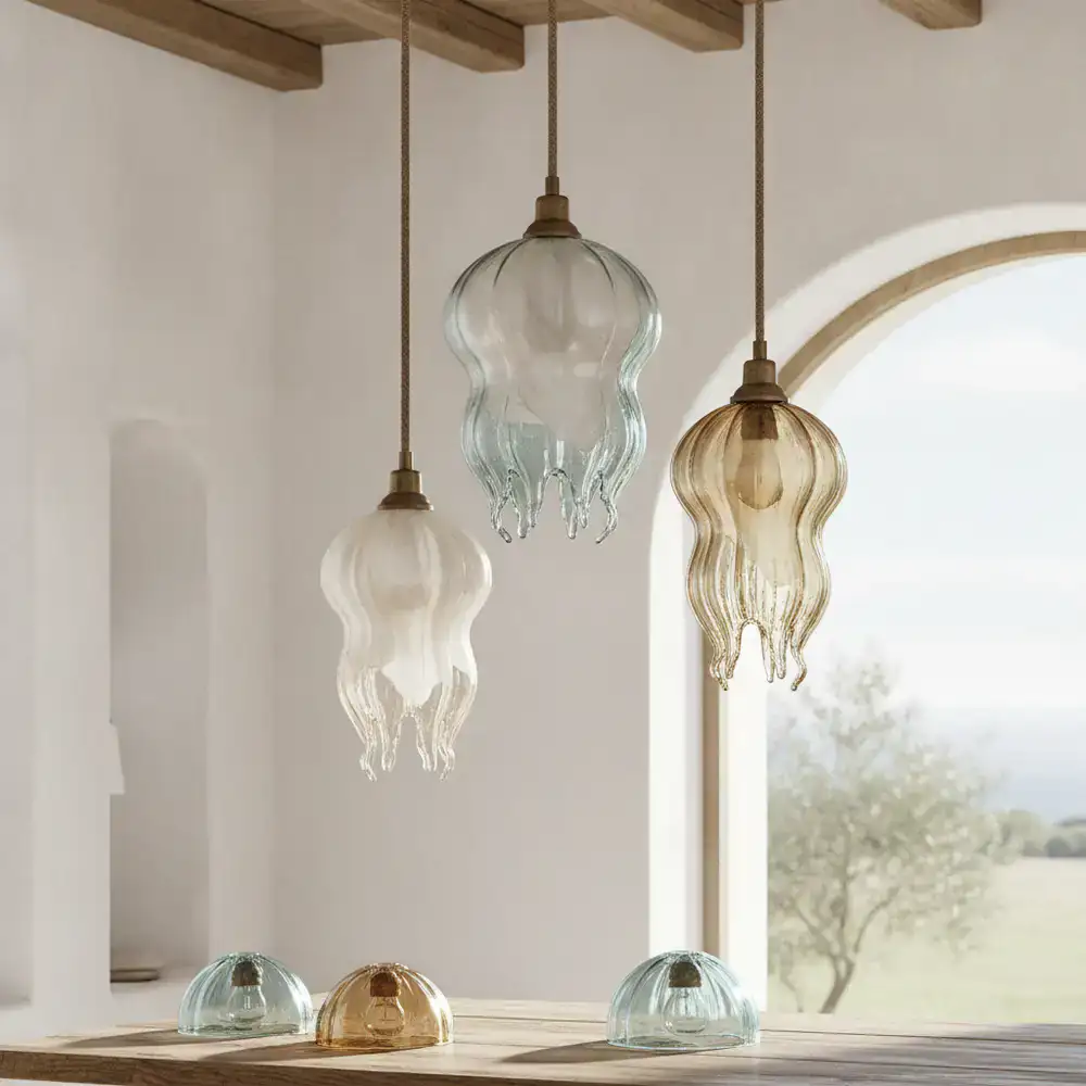 Accesorios de iluminación en cristal artístico soplado