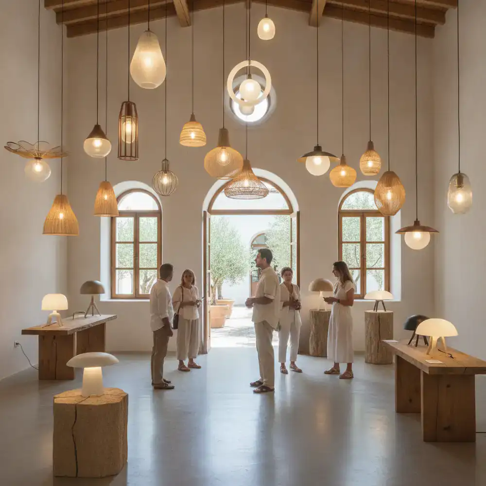 Exposición de lámparas de diseño contemporáneo en Sorvexum Atelier